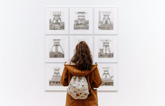 Woman at art museum