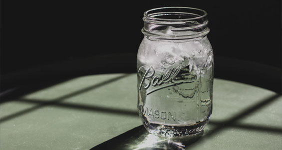 Mason jar of water