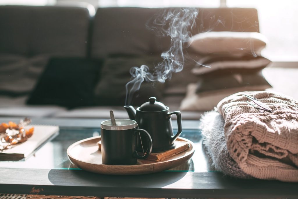 Living room with tea tray