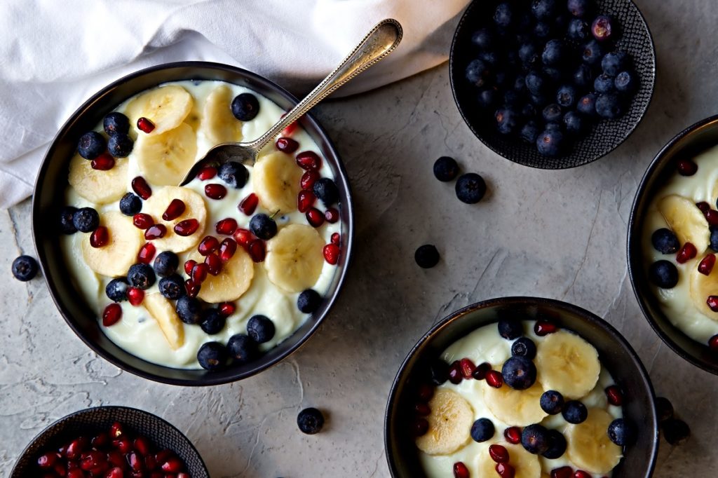 Bowl of yogurt with berries
