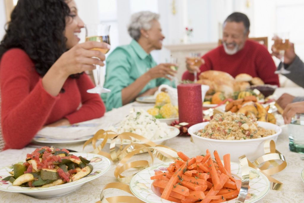 Family enjoying holiday dinner